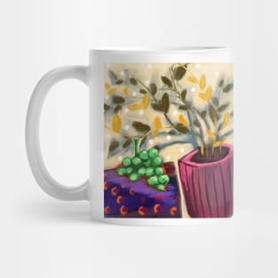 Purple Tablecloth and vase Mug